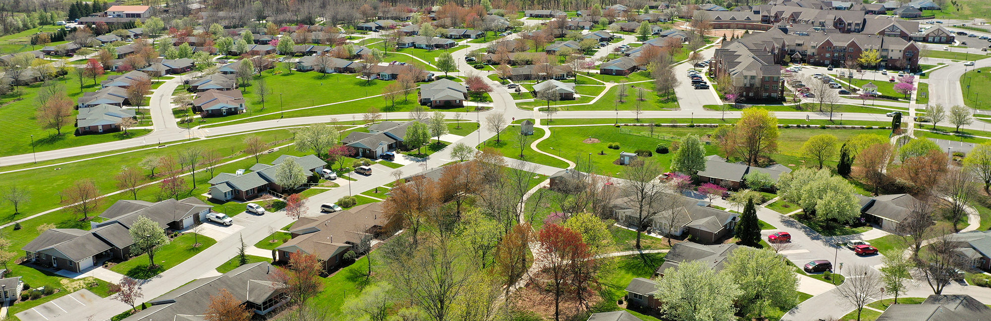 aerial view of Cross Keys Village