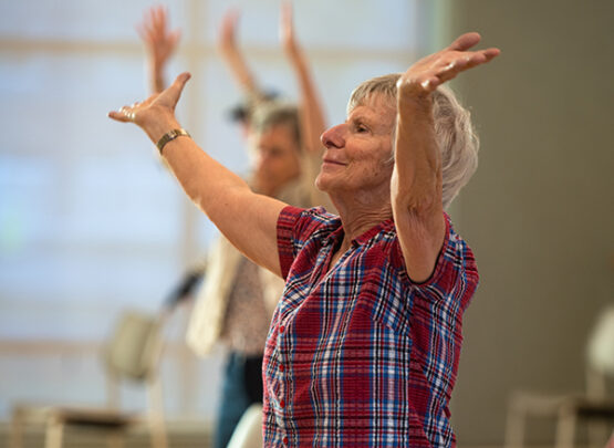 Seniors in an excercise class | 55 plus communities in Adams County